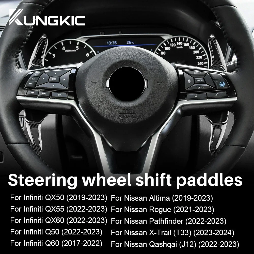 ABS for Infiniti Q50 QX60 Q60 QX50 Car Steering Wheel Paddle Shifter Cover for Nissan Pathfinder Altima Rogue Trim Accessories