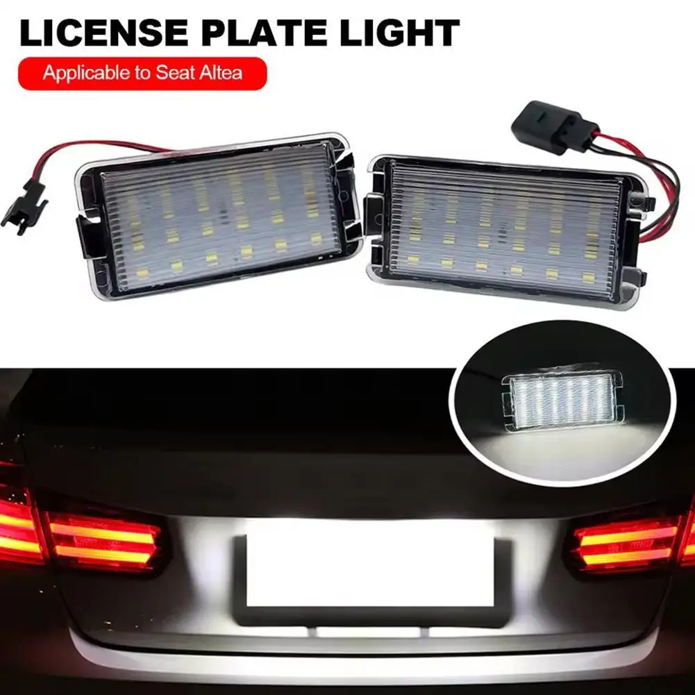 

2pcs Error Free car For Seat Altea Leon 1M License Plate Lights 12V White LED Number License Plate Lamp Waterproof LED ligh G8Y6