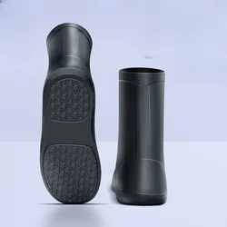 Male Shoes Covers Motorcycle Light Weight Galoshes Black Biker Men's Rain Boots Big Size Outdoor Wellies Waterproof and Non-slip