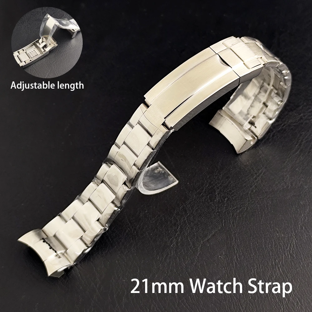 Uhrenteil für Herren 43mm Uhrengehäuse Passend für NH35 NH36 Uhrwerk Uhrenzubehör NH35 Gehäuse Saphirglas 21mm Uhrenarmband – Detail 7