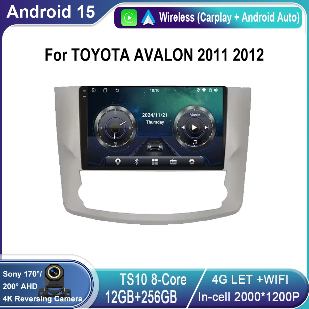 

Android 15 car radio For TOYOTA AVALON 2011 2012 stereo GPS Navigation video Multimedia Player tape recorder carplay No 2din din