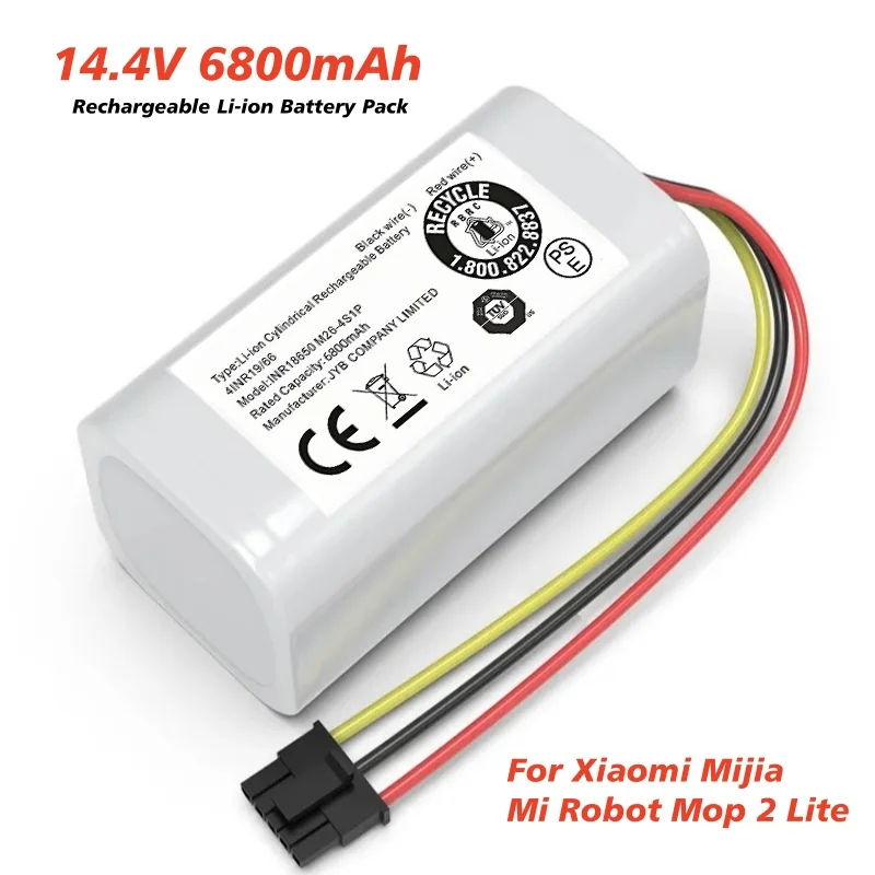 100% New Original 14.4V 12800mAh Rechargeable Li-ion Battery Pack for Xiaomi Mijia Mi Robot Vacuum Mop 2 Lite MJSTL