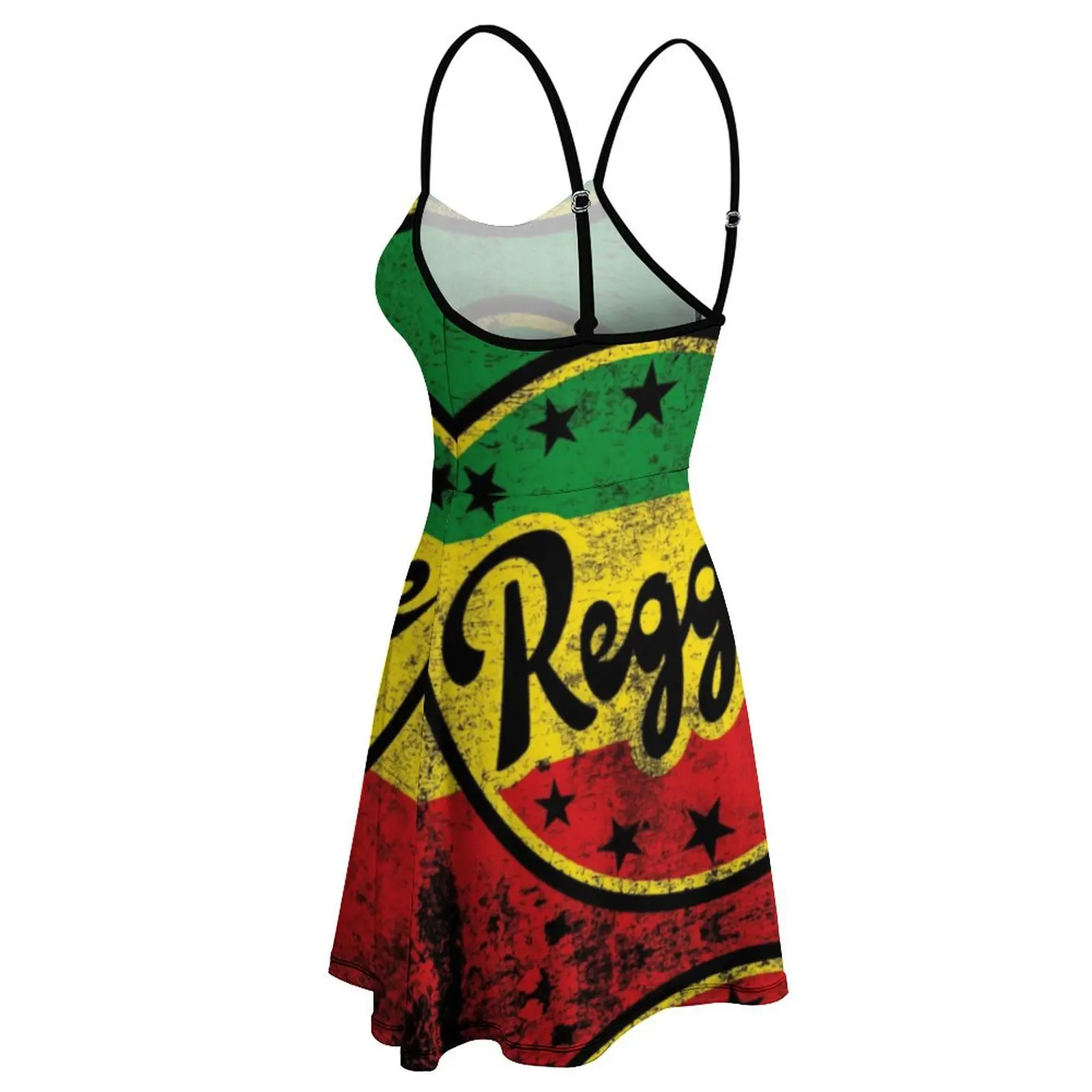 Vestido exótico para mujer, vestido de Reggae, bandera Rastafari, colores de bandera de Reggae, Honda para mujer, lindas fiestas, novedad divertida