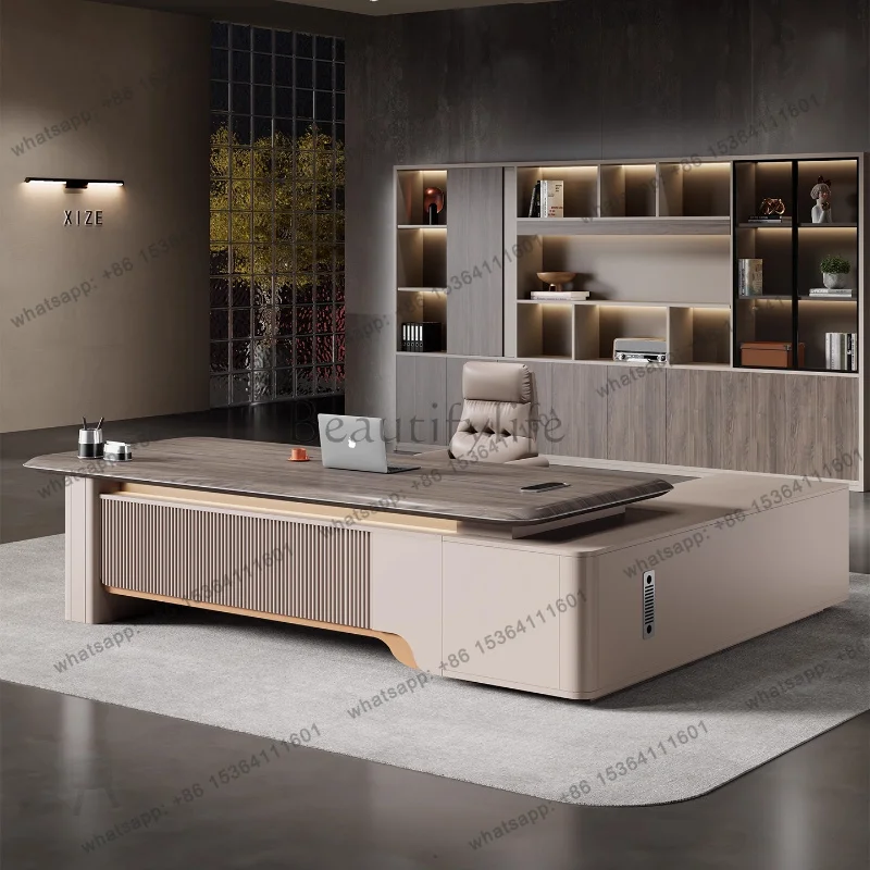 

Gaming Computer Room desk l shaped Writing drawers storage Height standing bureau Sedentary schreibtisch luxury Furniture