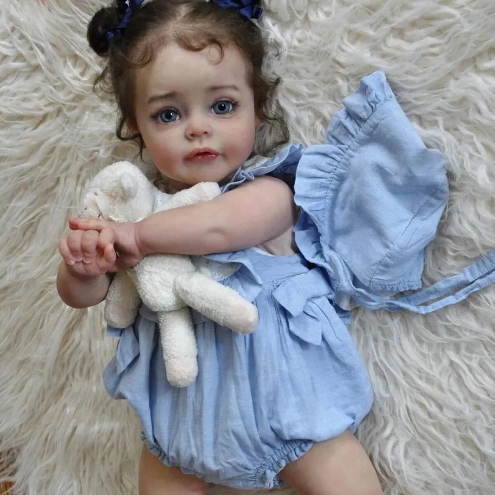 

60CM Suesue Reborn Baby Doll Girl Toddler Alive 3D Skin Visible Veins Hand Rooted Hair Princess Doll Toys