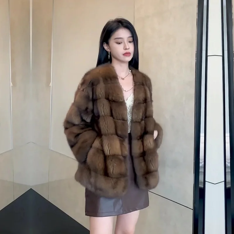 Faux Fur Coats Women Mid Length Coat Y2k Streetwear Jackets Overcoat Open Stitch Thick Warm Outerwear Work Autumn Winter Jacket