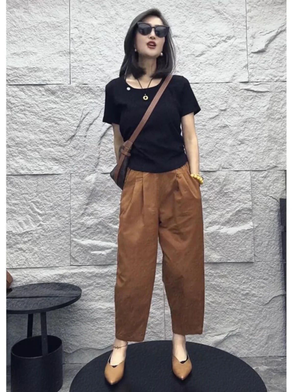

Summer Faion Slimming Casual Pants Set Women's 2024 New Sle European Goods Whole Set Meat Concealing Versatile Top Two-Pi...