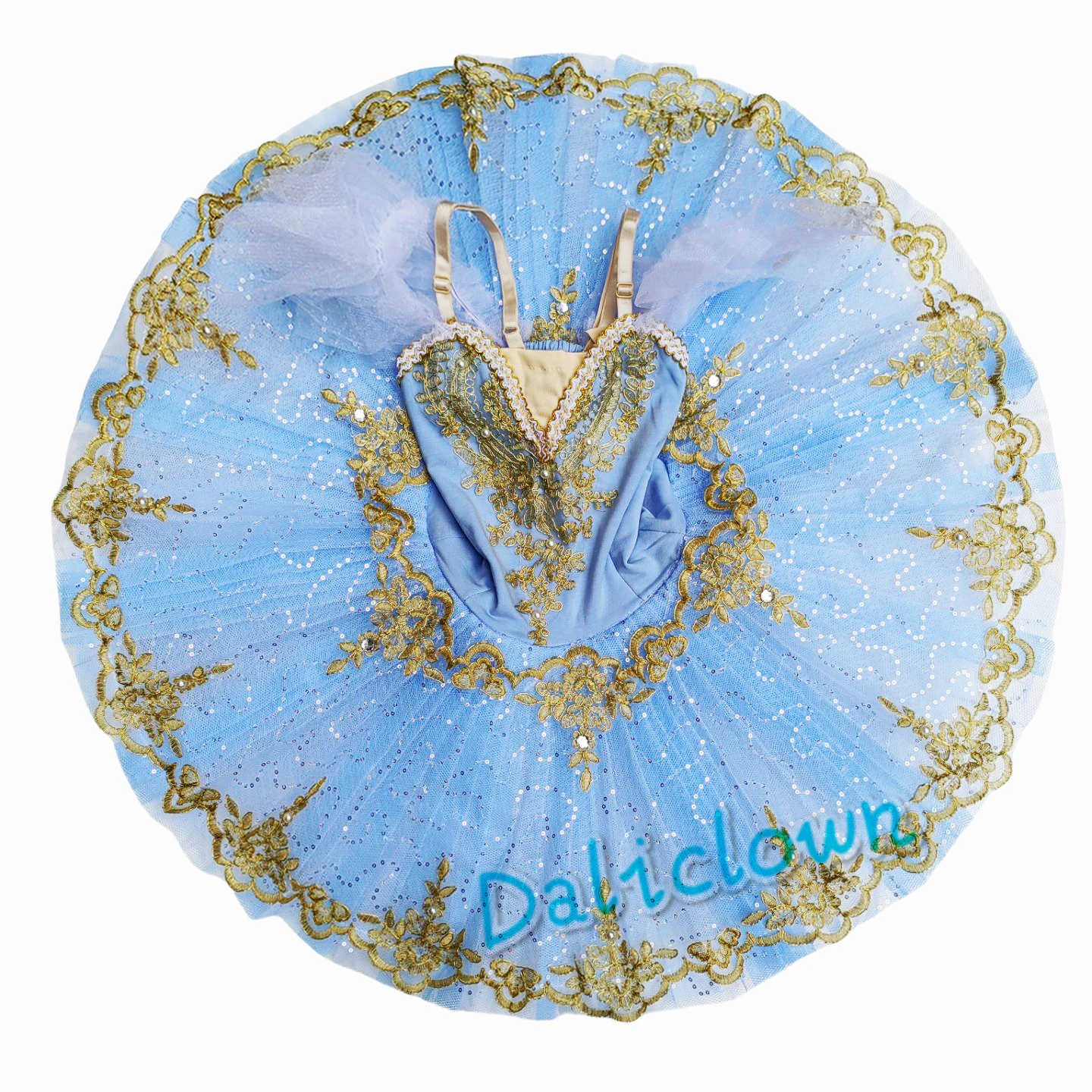 Professional Ballet Tutu Girl Blue White Sequin Platter Pancake Tutu Ballerina Party Dress Kids Adult Child Ballet Dance Costume