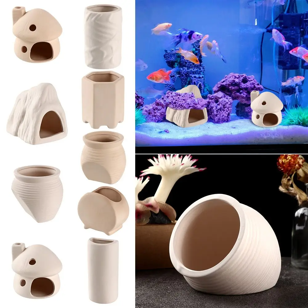 Aquarium Landscaping Breeding Tank Aquarium Decoration Special-shaped Shelter Fish Tank Breeding Pottery Decoration