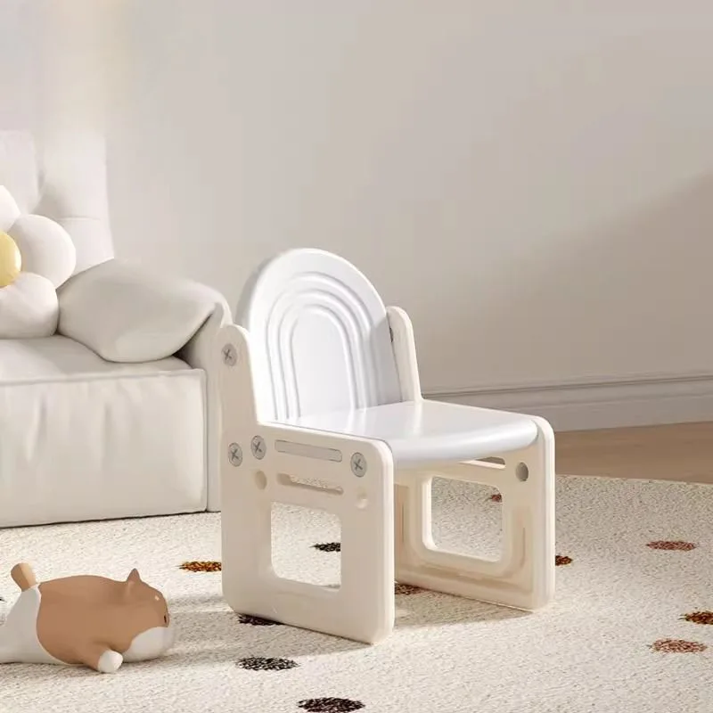 Taburete bajo para niños y niñas, silla de plástico con respaldo para guardería, hogar, cocina, muebles infantiles