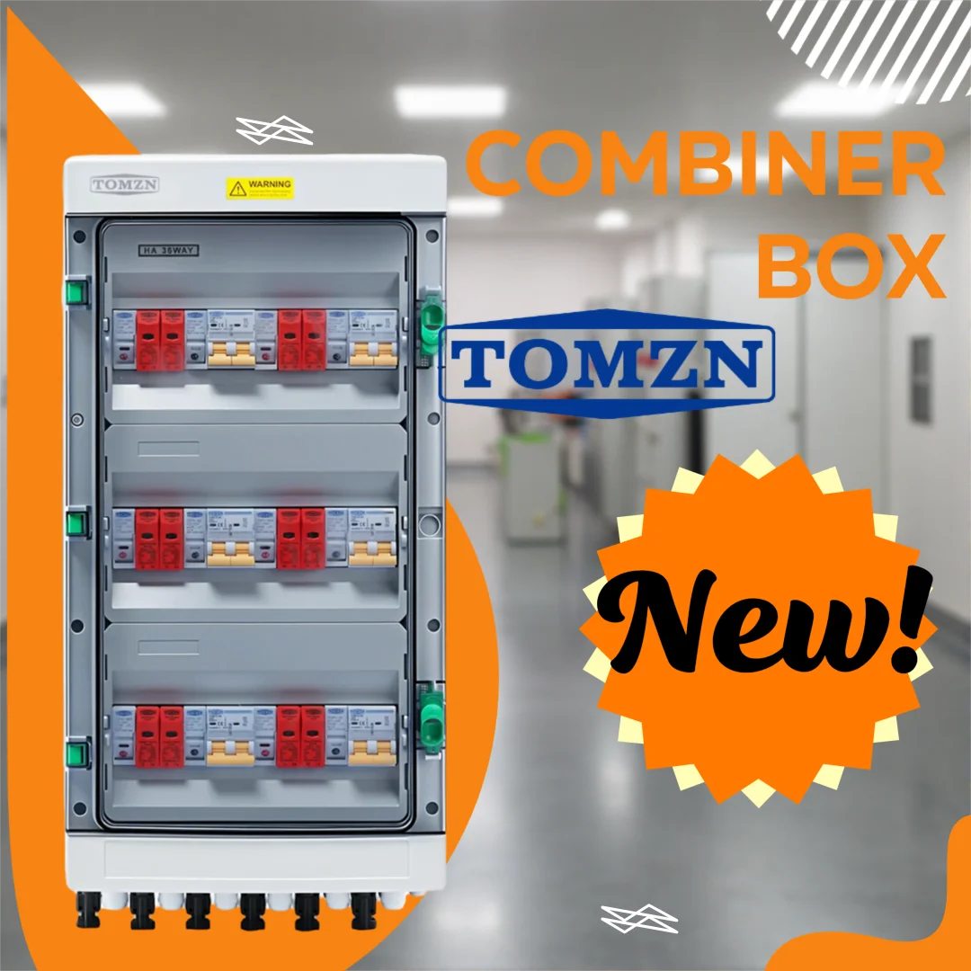 TOMZN Offizieller 6-Wege PV-Combiner-Box mit 6 Eingängen und 6 Ausgängen, 600V, 16-63A, IP65, HA-Serie, Photovoltaik mit Sicherung, MCB, SPD
