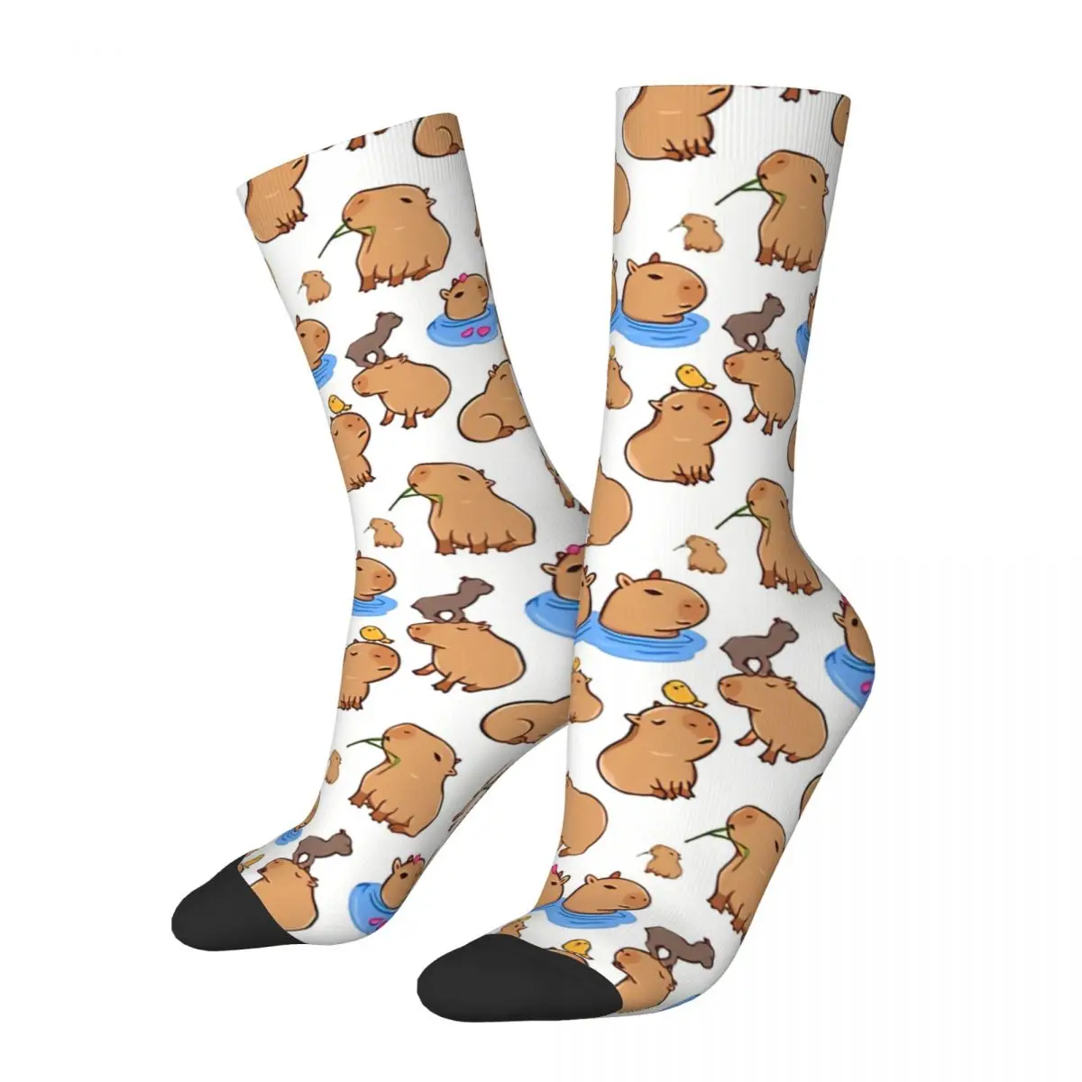 Hip Hop Retro Water Crazy Men's Socks Capybara Unisex Harajuku Seamless Printed Funny Happy Crew Sock Boys Gift