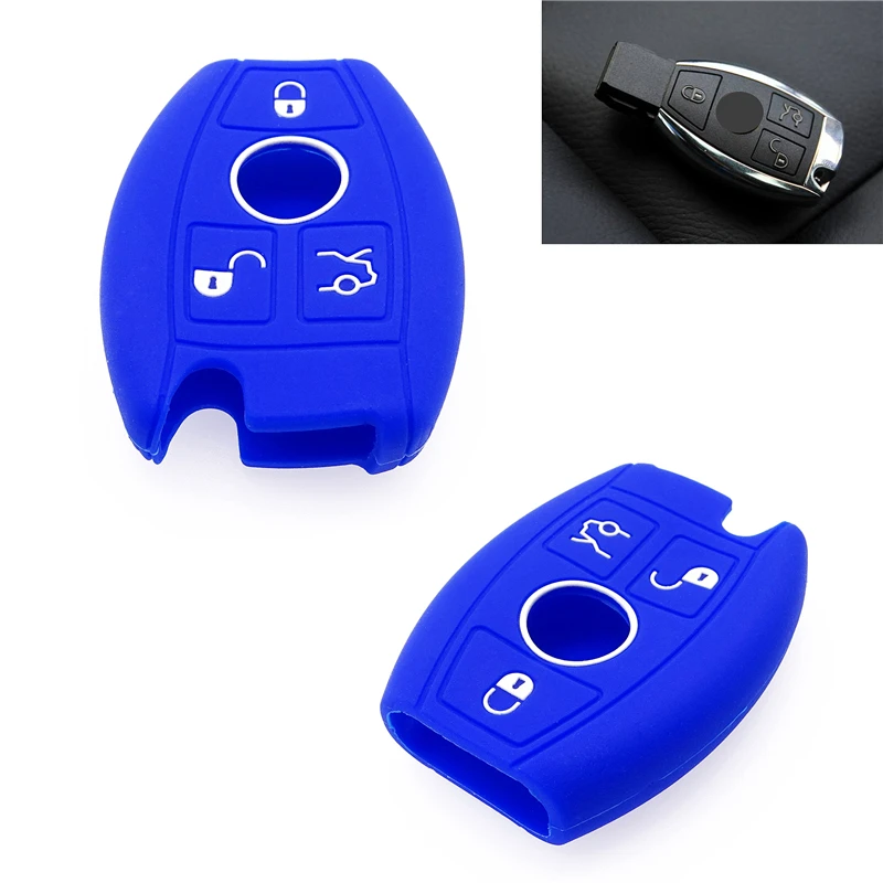 

3 Buttons Car Silicone Gel Key Case Key Shell Key Bags For Mercedes Benz C E S Class SLK C200 S320 S300