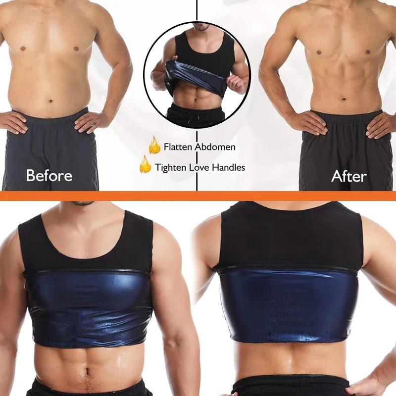 Men & Women Neoprene Sauna Sweat Vest, Waist Trainer Body Shaper Slimming Workout Shapewear
