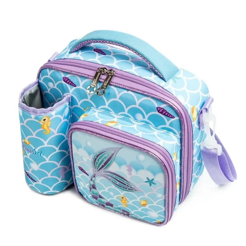 Mermaid Lunch Bag Portable Lunch Bag Kids Travel Lunchbox