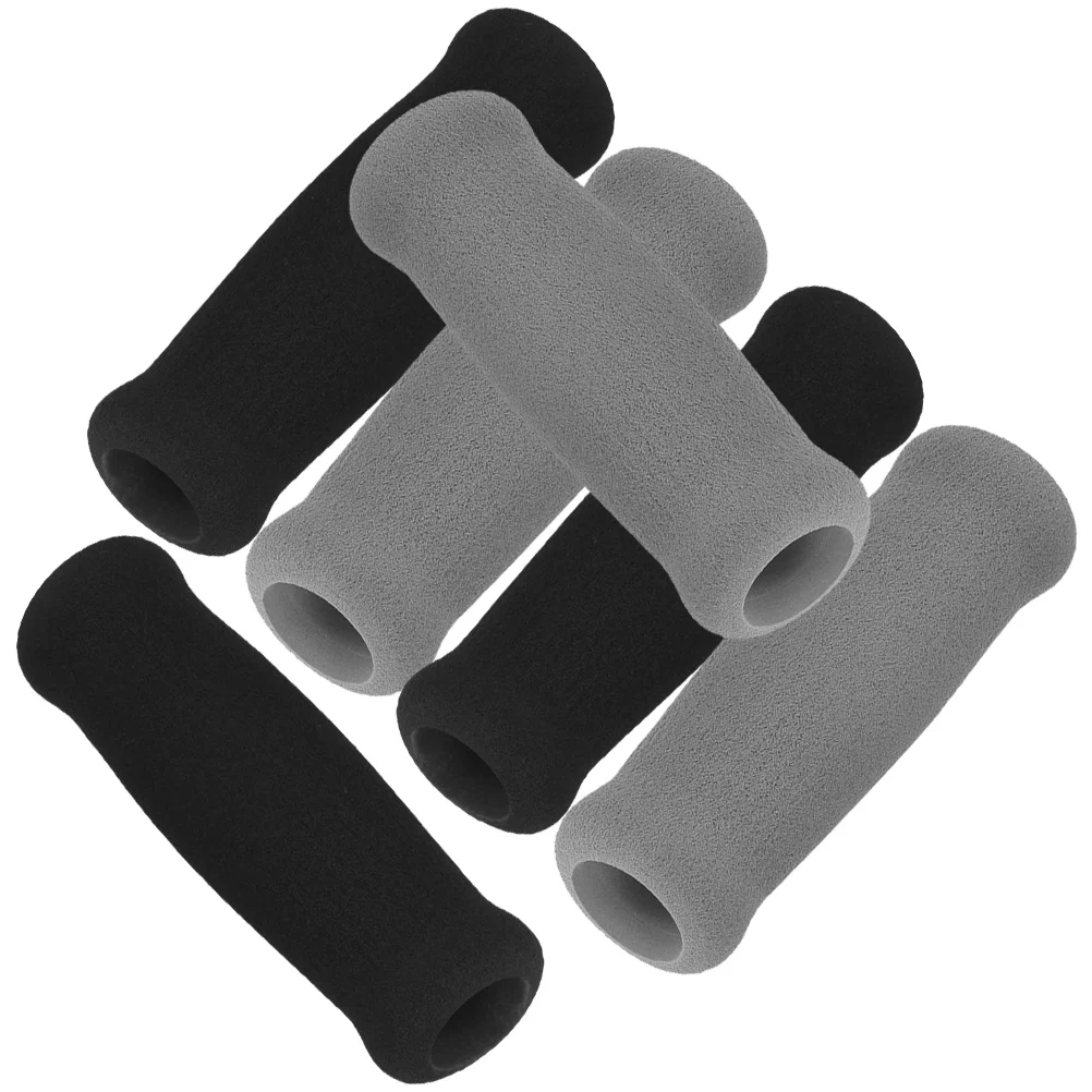 

6pcs Elderly Crutch Grips Non Slip Thickened Handles Foam Walker Hand Covers Black Grey Accessories Walking Stick Health Care