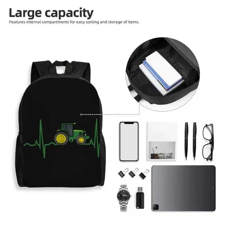 Tractor Heartbeat Laptop Backpack Women Men Fashion Bookbag For School College Students Bag NM33 - view 4