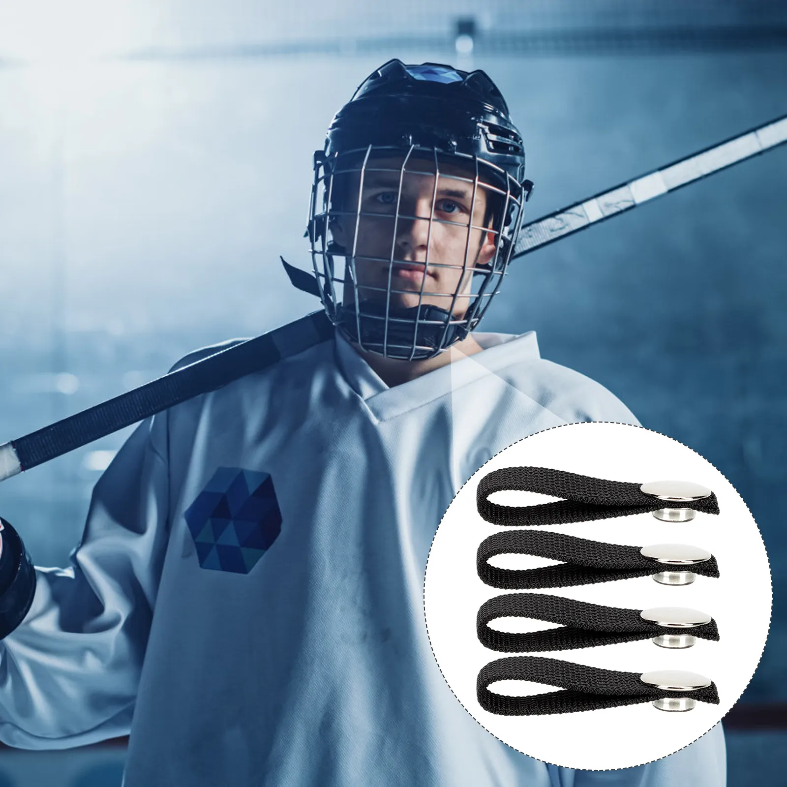 

Комплект из 4 универсальных съемных полиэстеровых ремней для хоккейной маски, сменные защитные ремни для хоккейной маски, аксессуар для хоккея