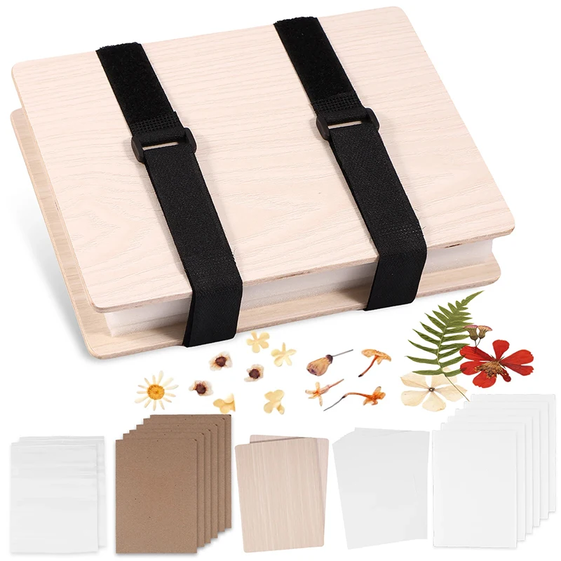 Leaf Pressing Kit DIY Press Flower Machine Tool Nature Wooden Dried Book Drying Preservation DIY Flower Preservation Crafts