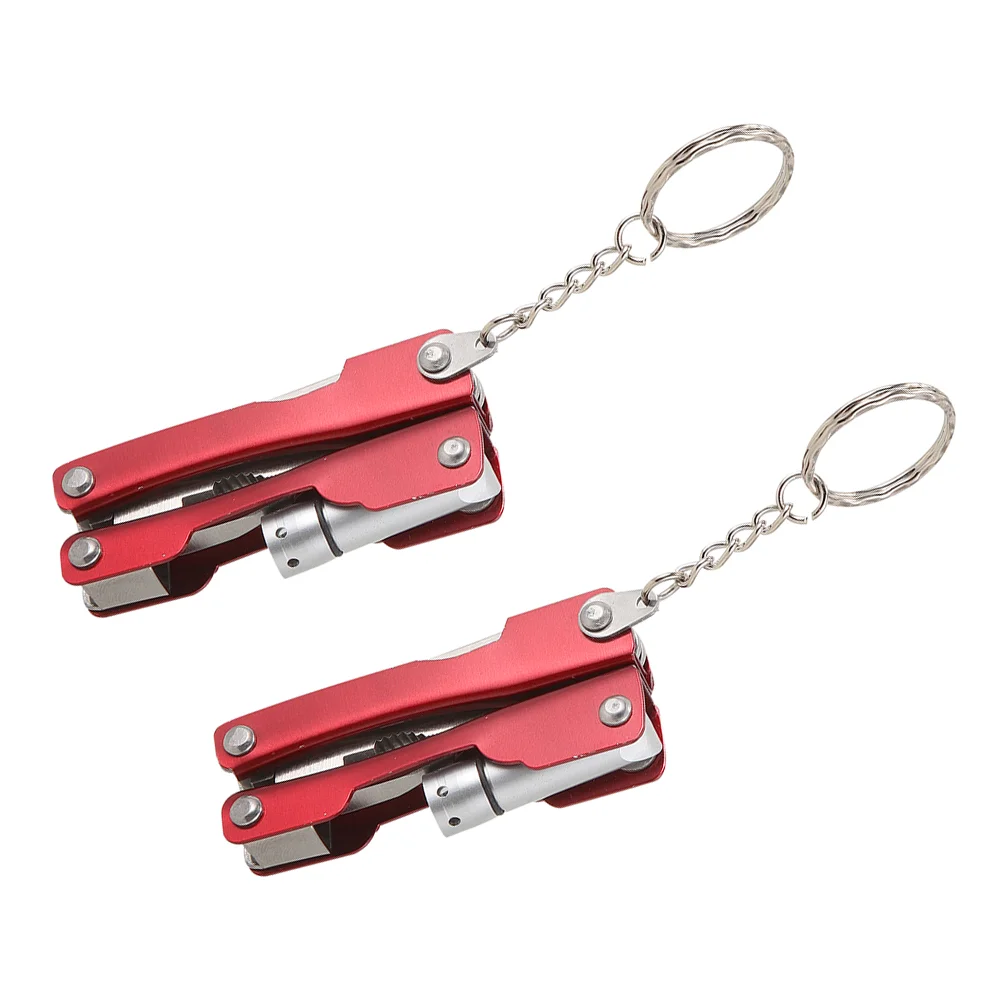 2 Pcs Vehicle Mounted Folding Pliers Pocket Tools and Gadgets Outdoor Camping Keychain