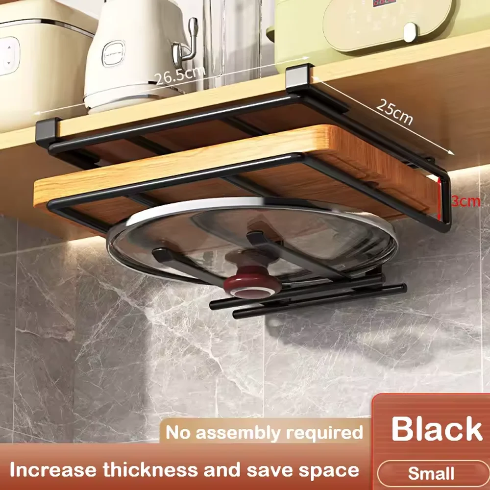 Keuken Hangend Organisatorrek met Haken Onder Kast Papieren Handdoek Vodden Hanger Snijplank Pot Cover Houder Opbergplank