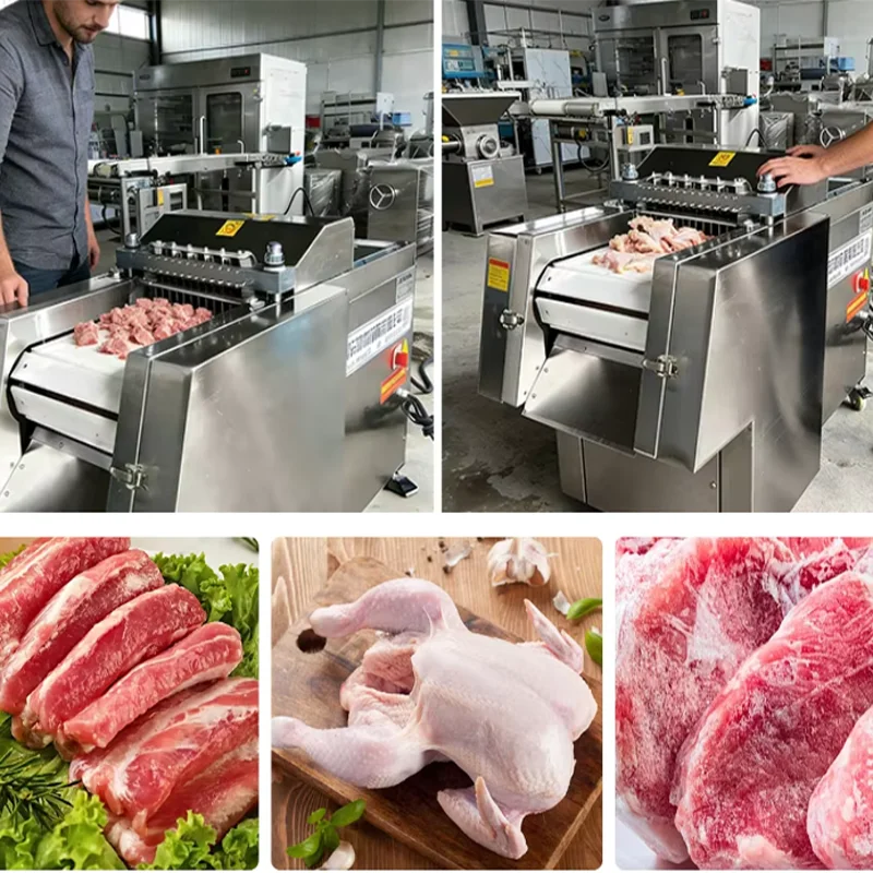 Automatic Chicken Cutting Machine Chicken Meat Cutting Machine   Frozen Meat Dicing Machine