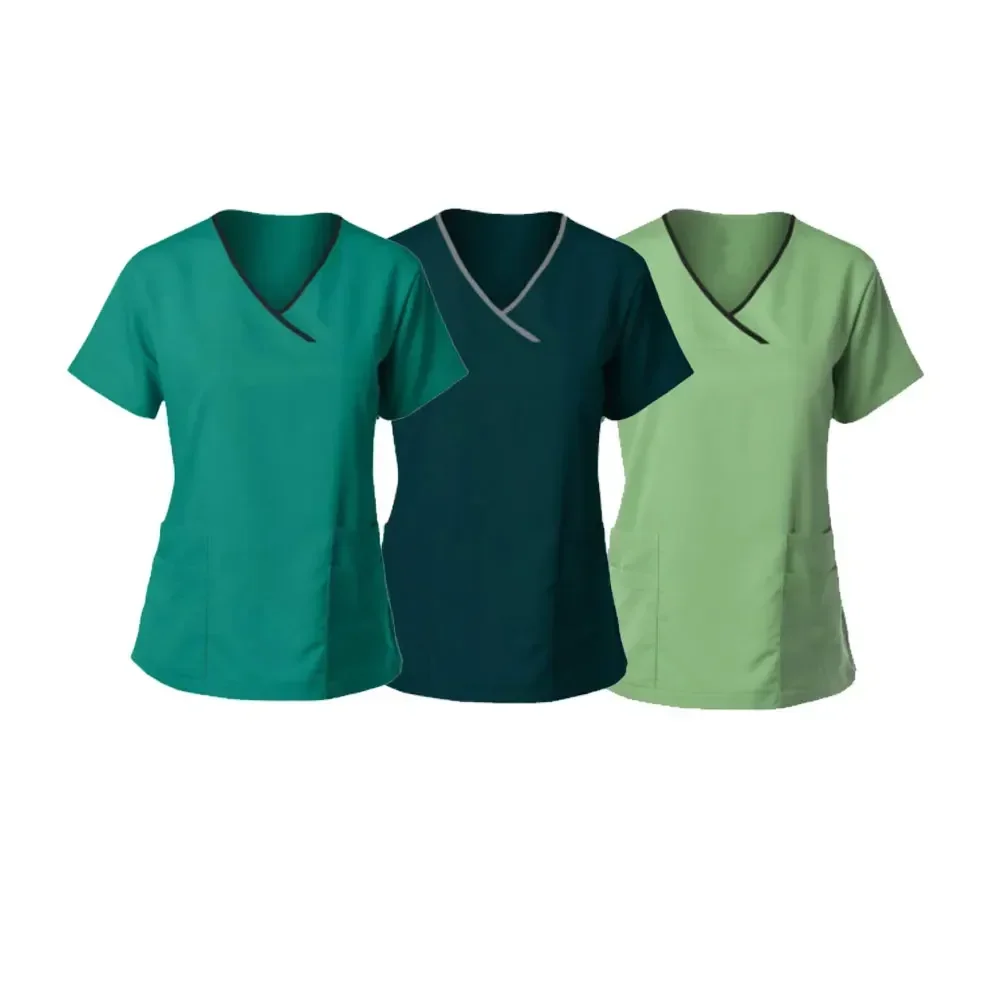 Conjuntos de enfermería al por mayor, ropa de trabajo elástica para salón de belleza, uniformes quirúrgicos médicos, traje de médico de Hospital para mascotas, accesorios para enfermeras