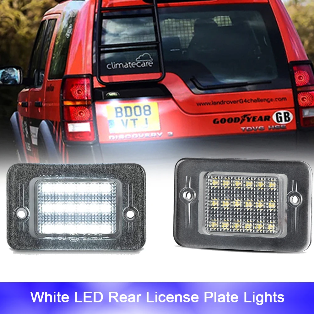 18SMD LED Rear Bumper License Plate Lights For Land Rover Discovery Series 1 2  L318 Car Tail Reverse Parking Lamps 6000K