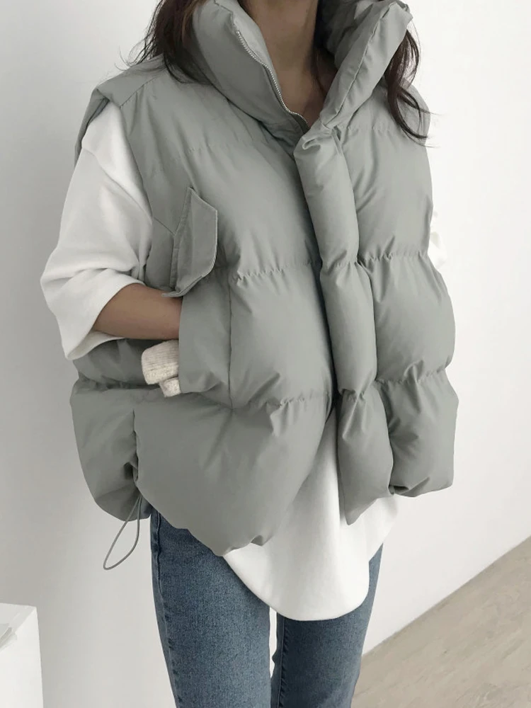 

Retro Collarless Cotton Vest Women's Autumn Winter New Style High Sensation Sleeveless Cotton Jacket Outerwear Small Size Vest