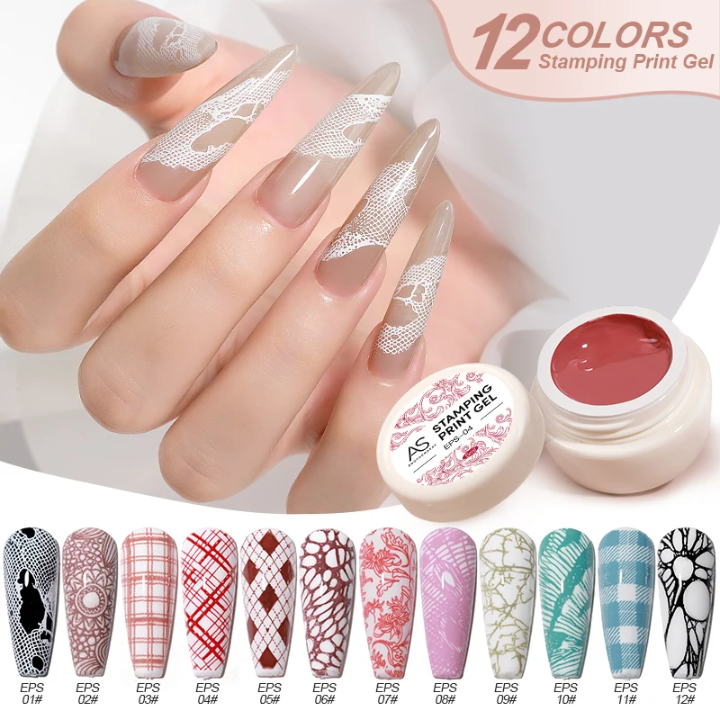 Nail Stamping Gel Polish Set Black White Red Blue Nail Print Lacquers for Stamping Plate 12 Colors Nail Stamping Varnish Kit