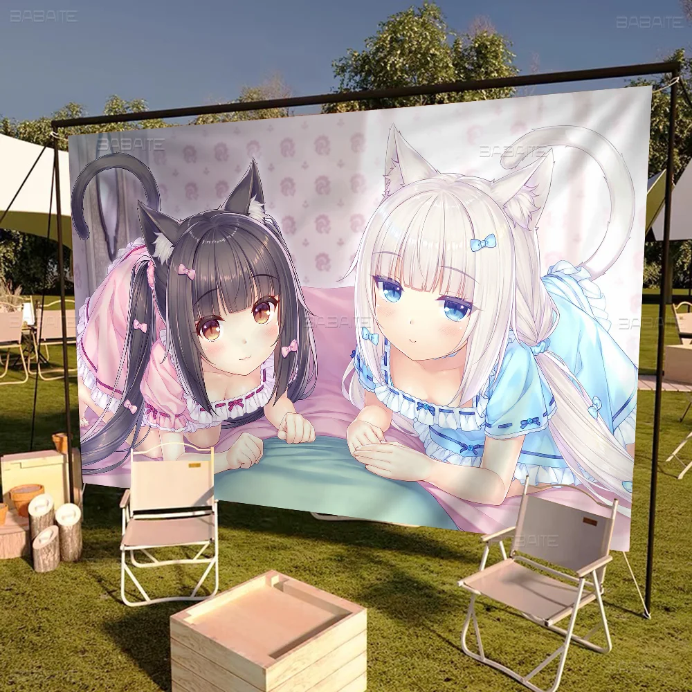 Nekopara Chocola Anime Chart Flag For Living Room Home Dorm Decor Art Home Decor Banner