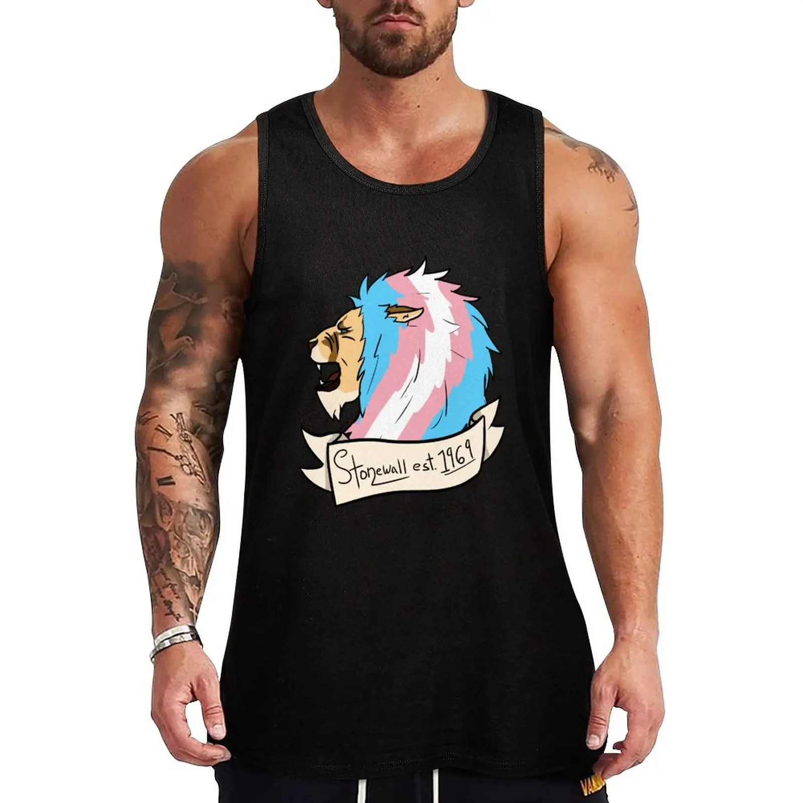 

Transgender Stonewall Pride Lion Tank Top Male vest men clothing sexy clothes men