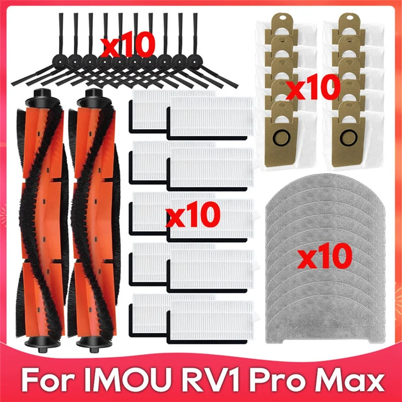 

A56T-Vacuum Cleaner Parts For IMOU RV1 Pro/RV1 Pro Max Brush Dust Bag Hepa Filter Mop Cloths Household Cleaning Replacement Part