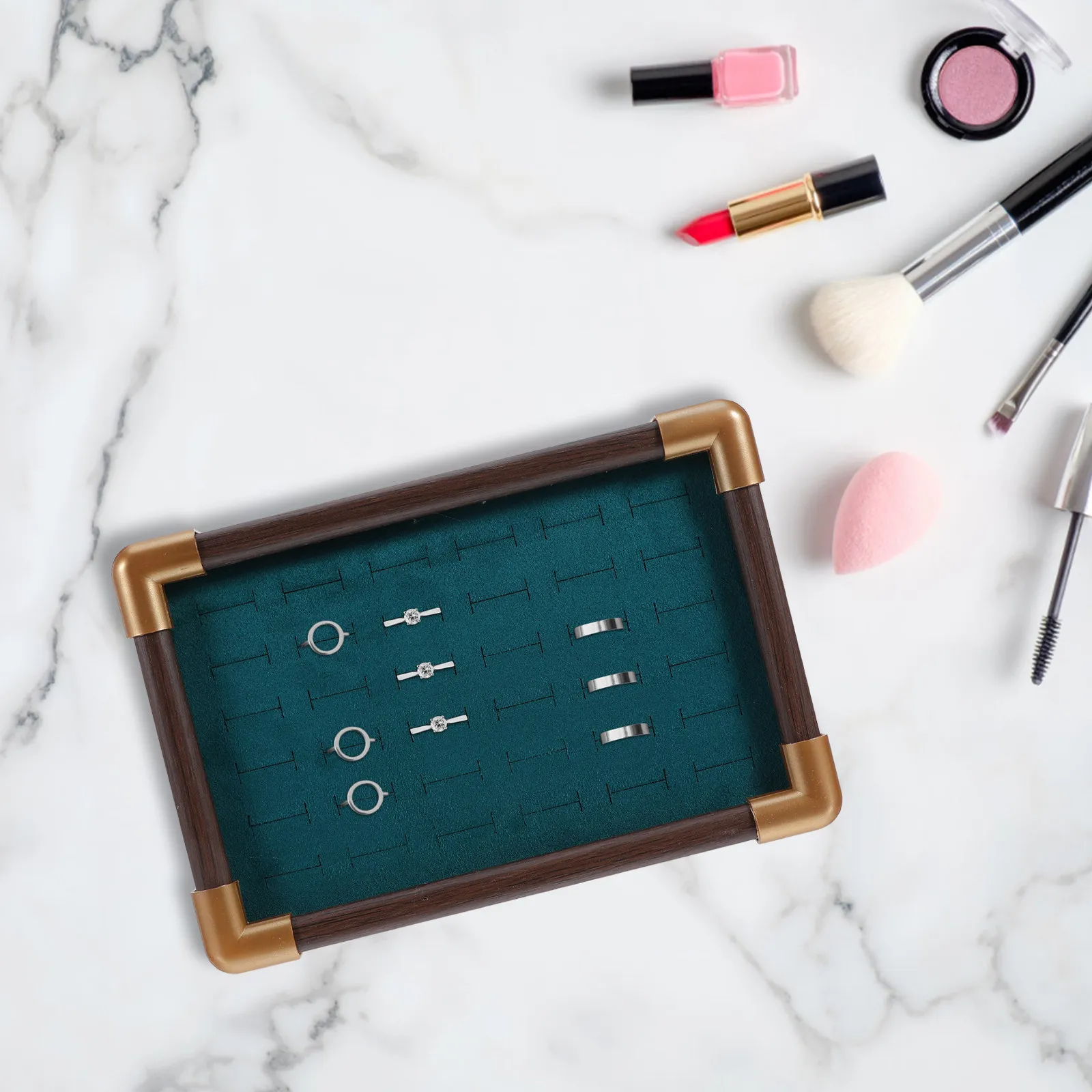 

Деревянная подставка для колец на 36 слотов, органайзер для хранения ювелирных изделий, витрина для колец, настольная подставка для демонстрации в розничных магазинах и дома