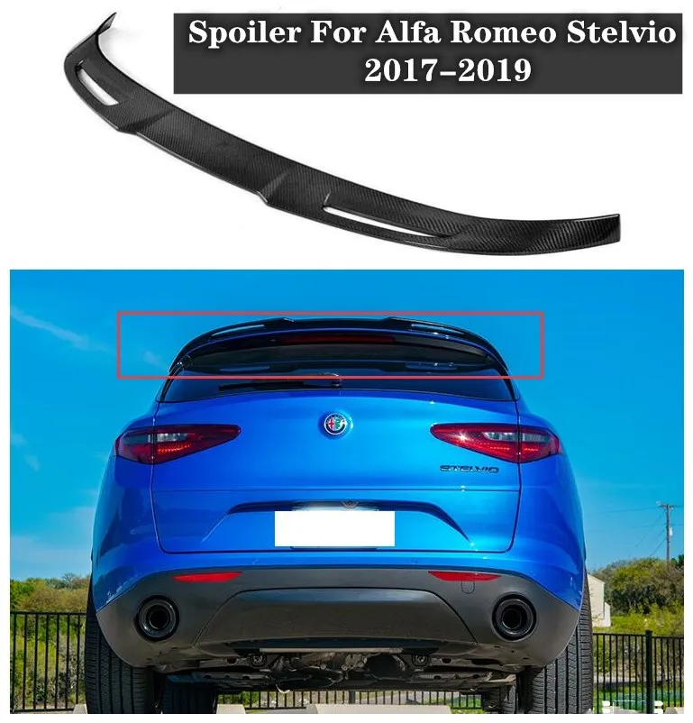 

Fits For Alfa Romeo Stelvio 2017 2018 2019 2020 High Quality Carbon Fiber Rear Trunk Lip Spoiler Splitter Wing