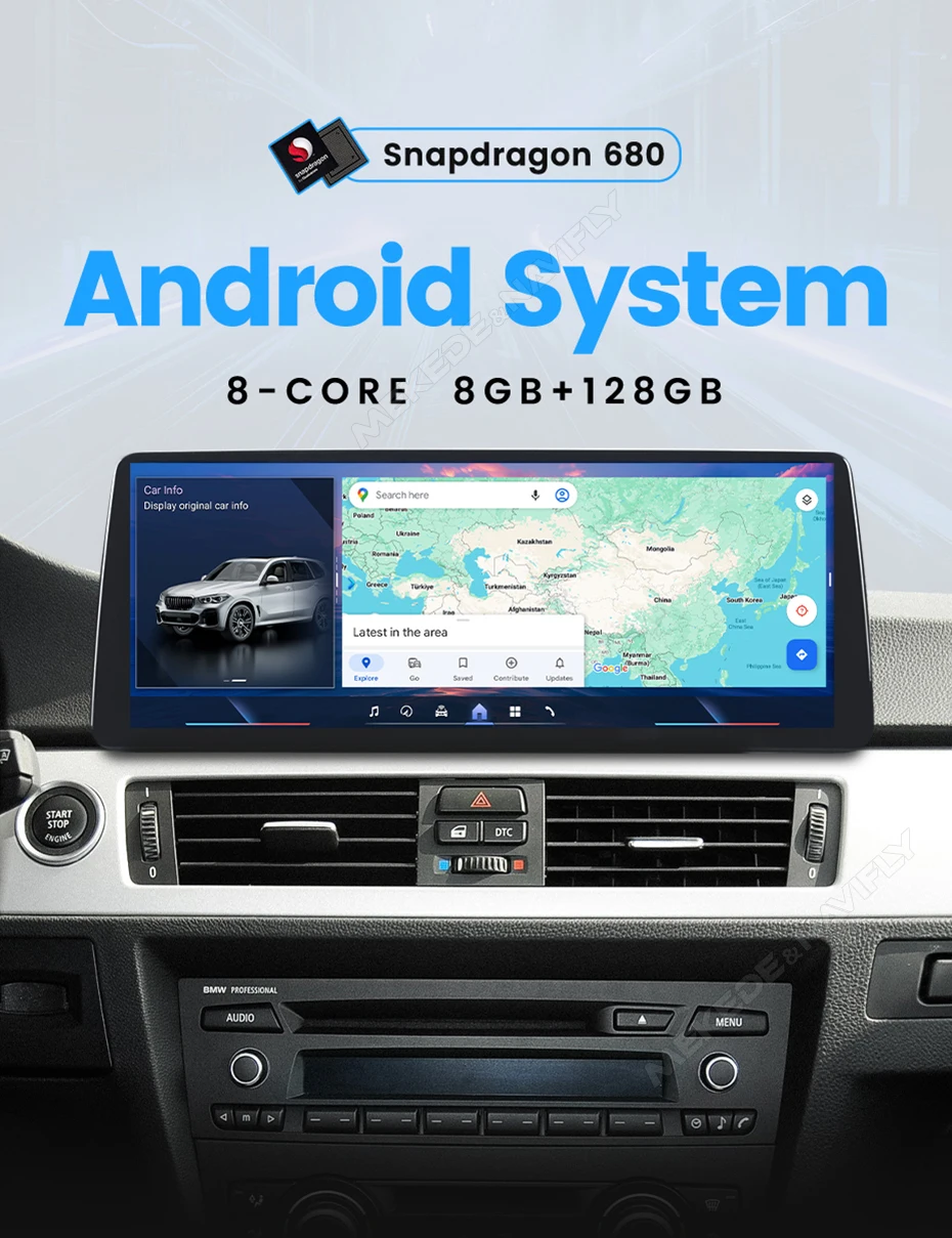 MEKEDE Android 14 Wireless CarPlay Auto Dual BT Auto-Multimedia-Player für BMW 2er F45 F46 F87 Snapdragon QLED 4G LTE WiFi – Detail 7