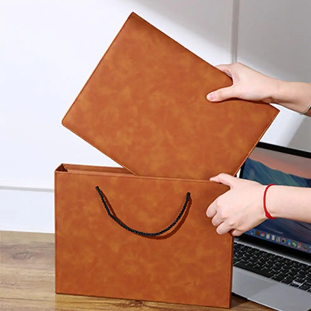 

A4 Leather Clip Board Conference Folder File Storage Multifunctional Contract File Folders Data Book Vintage