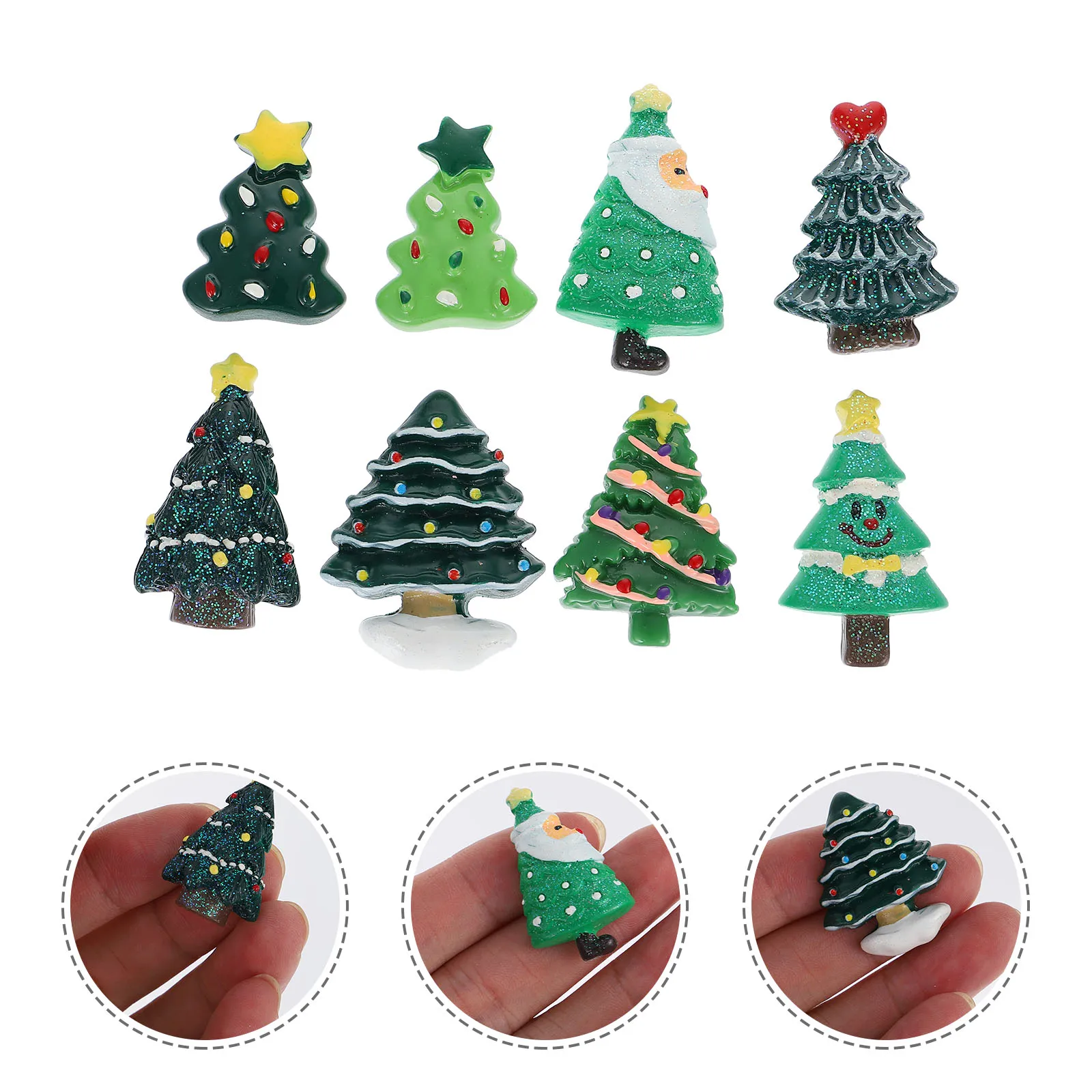 

24pcs Tree Cabochons Flat Back Resin Phone Case Charms Craft Flat Back Cabochons Supplies Jewelry Making Accessories