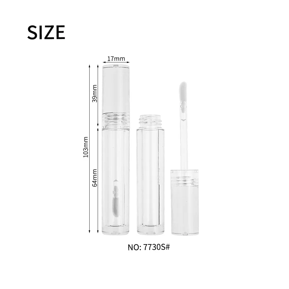 Round Fully Transparent Lip Glazed Tubes 3.5ml Cosmetic Packaging Косметика Lipstick Empty Tube Travel Essentials