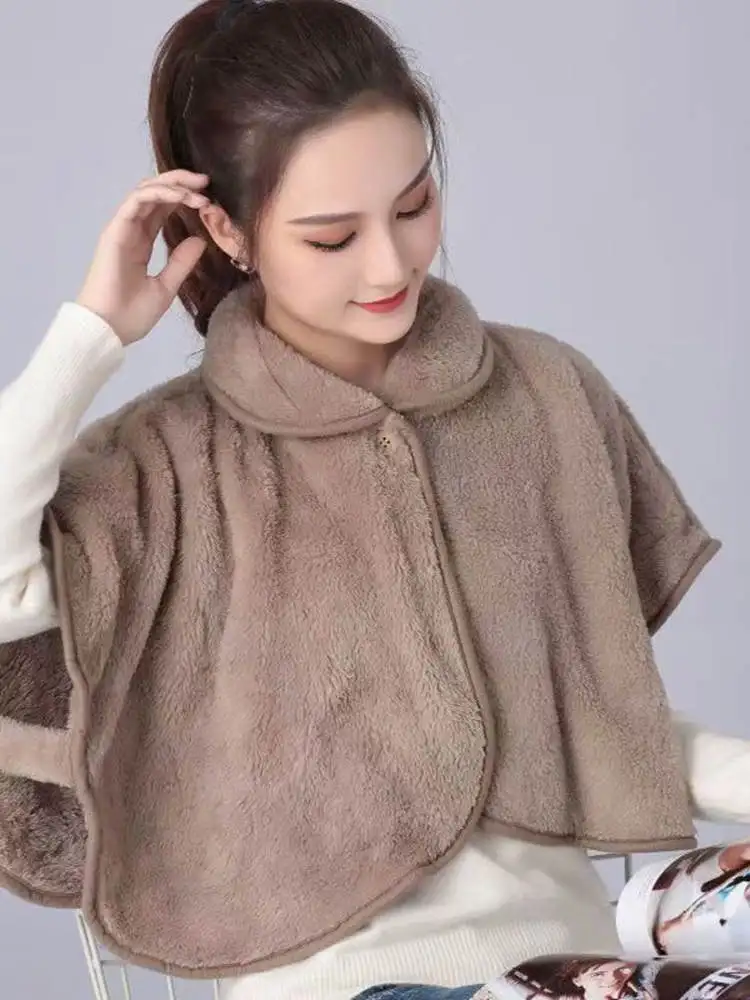 Thickened Neck Shoulder Wrap Scarf Women's Outerwear Winter Sleep Warmth Protection Korean Style Pure Color Unisex One Size