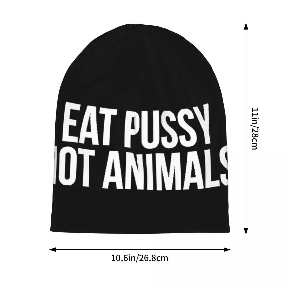 Eat Pussy Not Animals Funny Caps Goth Unisex Outdoor Skullies Beanies Hat Spring Warm Dual-use Bonnet Hats