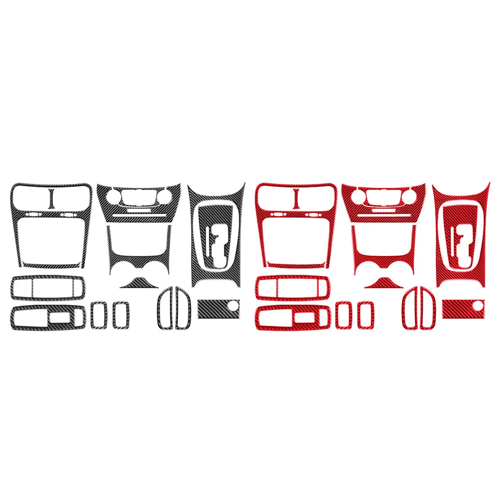 Carbon Fiber Pattern Car Full Interior Decorated Kit Cover Trim 16Pcs For Dodge Journey 2011-2018 Black/Red LHD Only