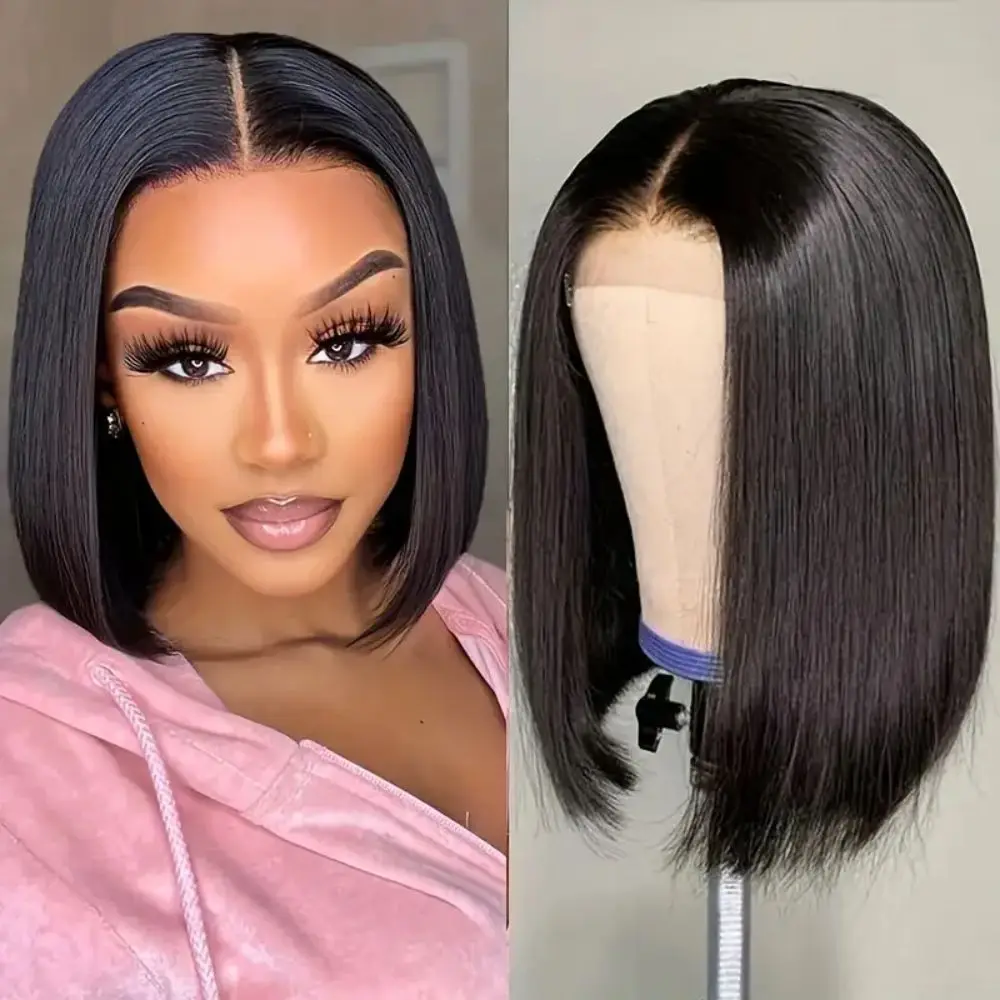 200% Density 13x4 Bone Straight Bob Wigs Natural Color Human Hair 13x6 4x4 HD Lace Frontal Wig 8-16 Inch Brazilian Hair Wigs