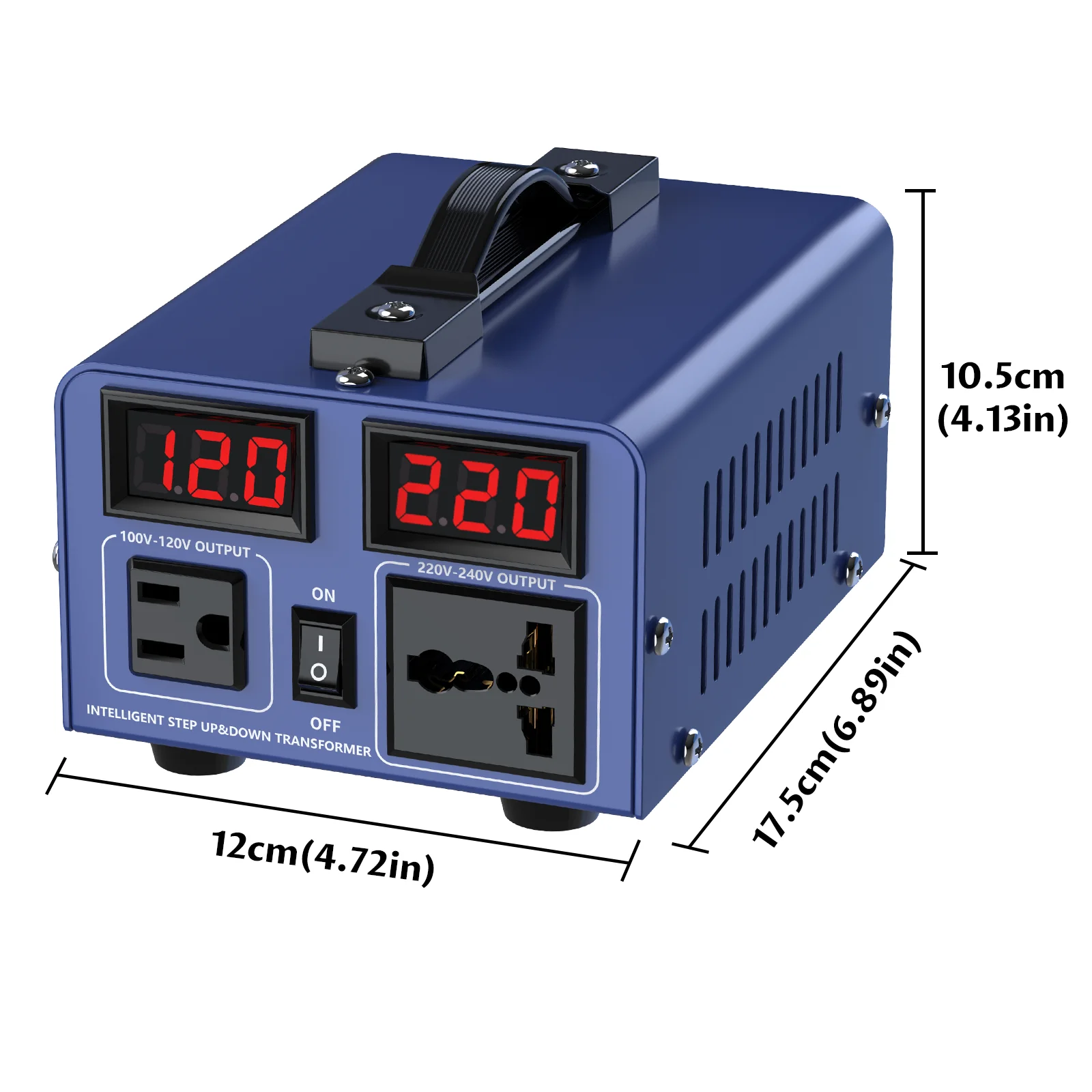 Voltage Converter Transformer, 500VA, Heavy Duty Step Up/Down Power Transformer, Convert from 110V to 220V and 220V to 110V, with EU Outlets, US Outlets, Power Cord, Circuit Breaker Protection for Traveling Camping view 8