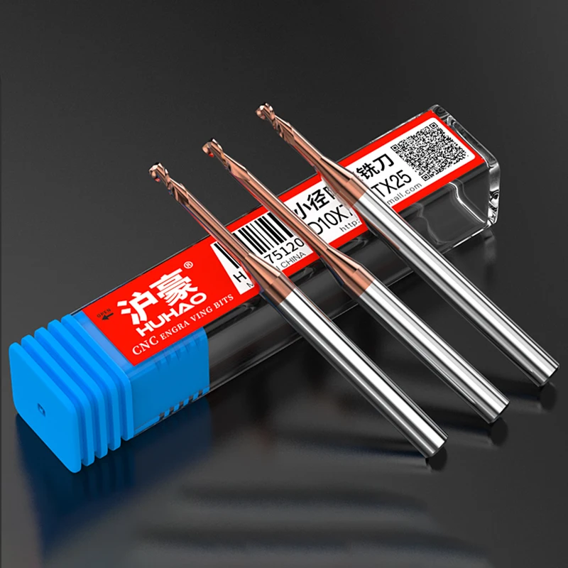 1個HRC55タングステン鋼深溝マイクロエンドミルdiam 0.3ミリメートル-2.0ミリメートル2刃カッターtisnコーティングにエッジ