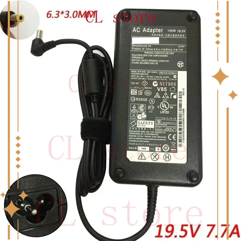 

96% новый адаптер переменного/постоянного тока, 19,5 В, 7,7 А, 6,3*3,0 мм, 150 Вт, совместимый с Lenovo 54Y8838 M90p M91p PA-1151-11VA IdeaCentre, блок питания CF DD