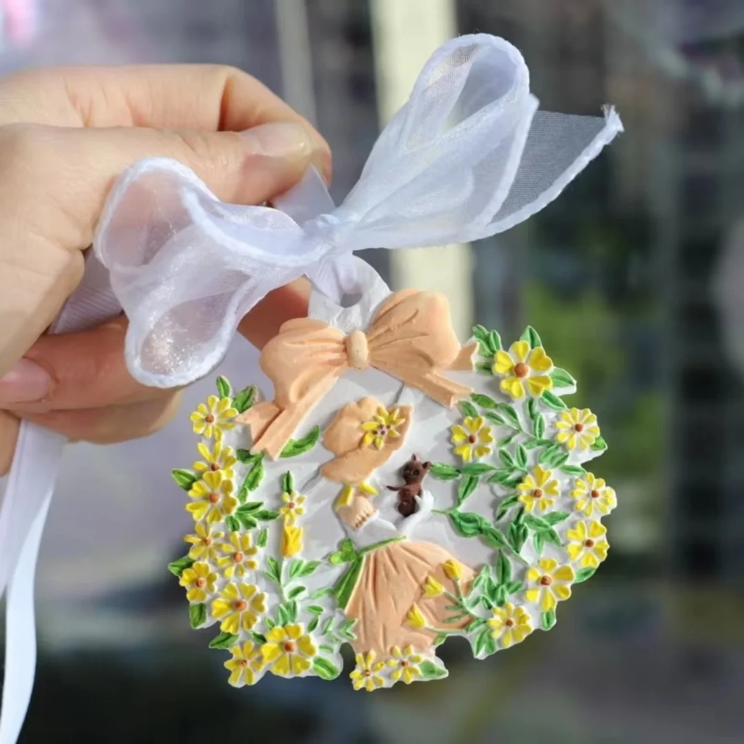 

Creative Girl Aromatherapy Wax Pendant Silicone Mold DIY Aromatherapy Gypsum Plaster Crafts Decoration Silicone Mould