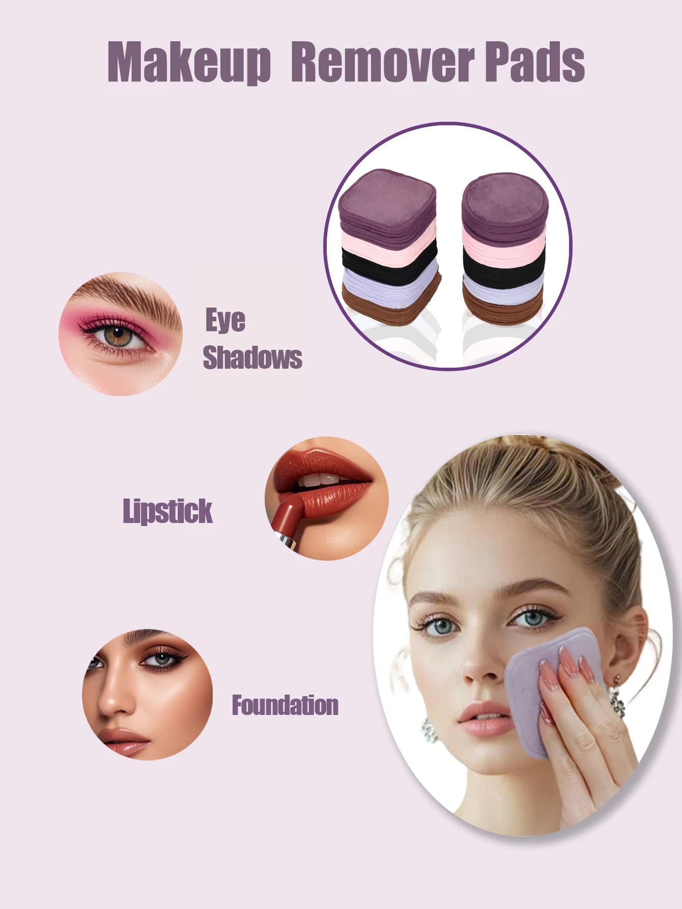 10/20/30 wiederverwendbare Make-up-Entferner-Pads, ein sanfter Gesichtsreinigungsschwamm, geeignet für alle Hauttypen, geruchlos, Beauty-Tool