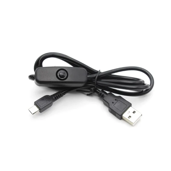 Кабель переключателя Micro USB, питание 5 В, 2,5 А, подходит для Raspberry Pi 2 3B 4