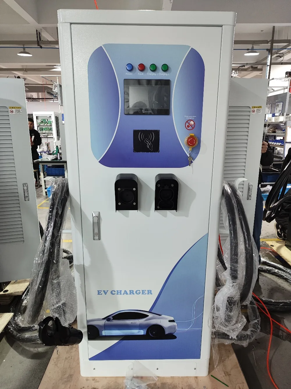 120KW Double DC Charger CCS2+GB/T Fast Charing Station with Ocpp1.6 with CMS with Commercial APP